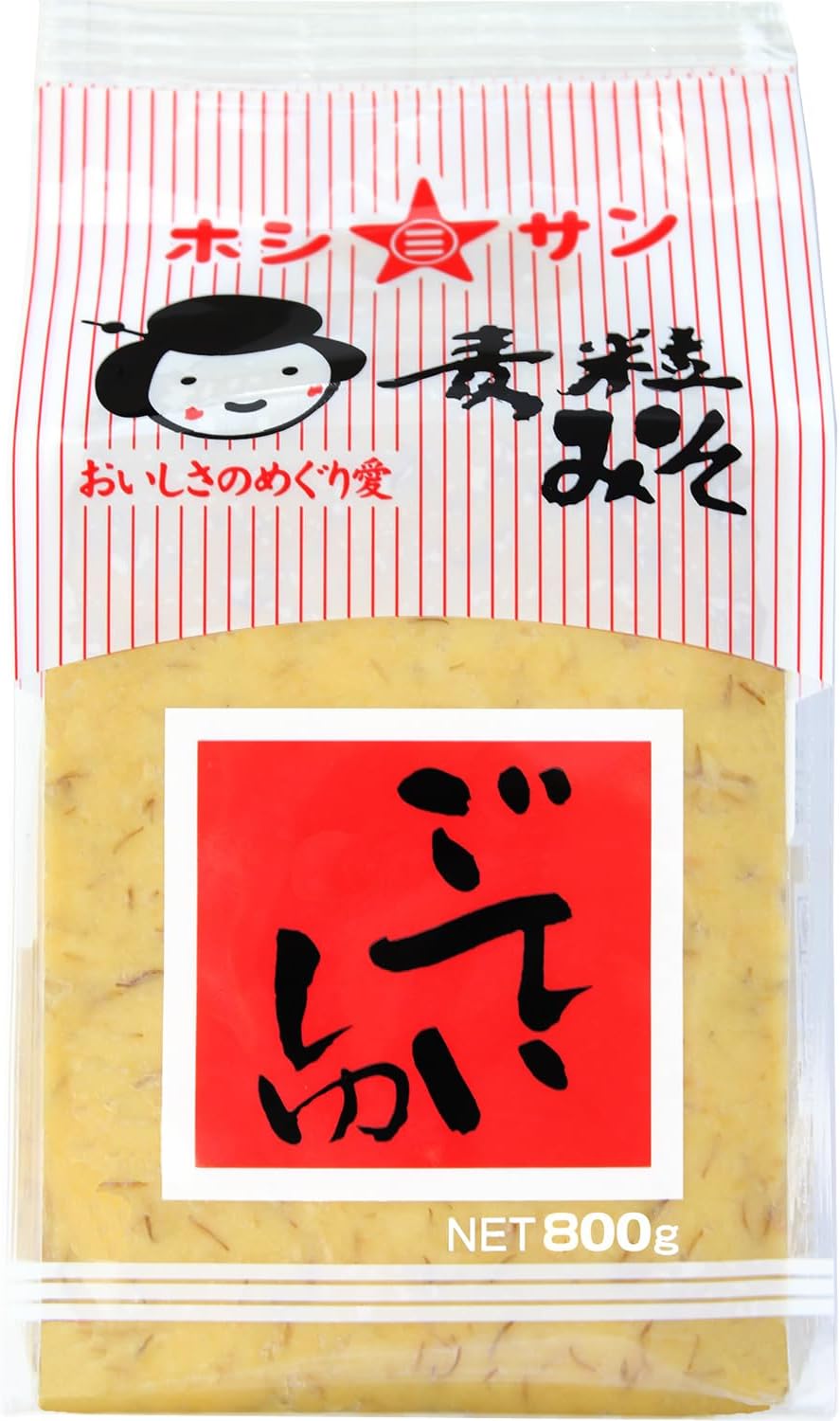 【ホシサン】ごていしゅ 味噌 (新800g 単品) 九州 麦みそ 甘口 麦味噌 麹たっぷり 熊本伝統の麦粒みそ【塩分控えめ】